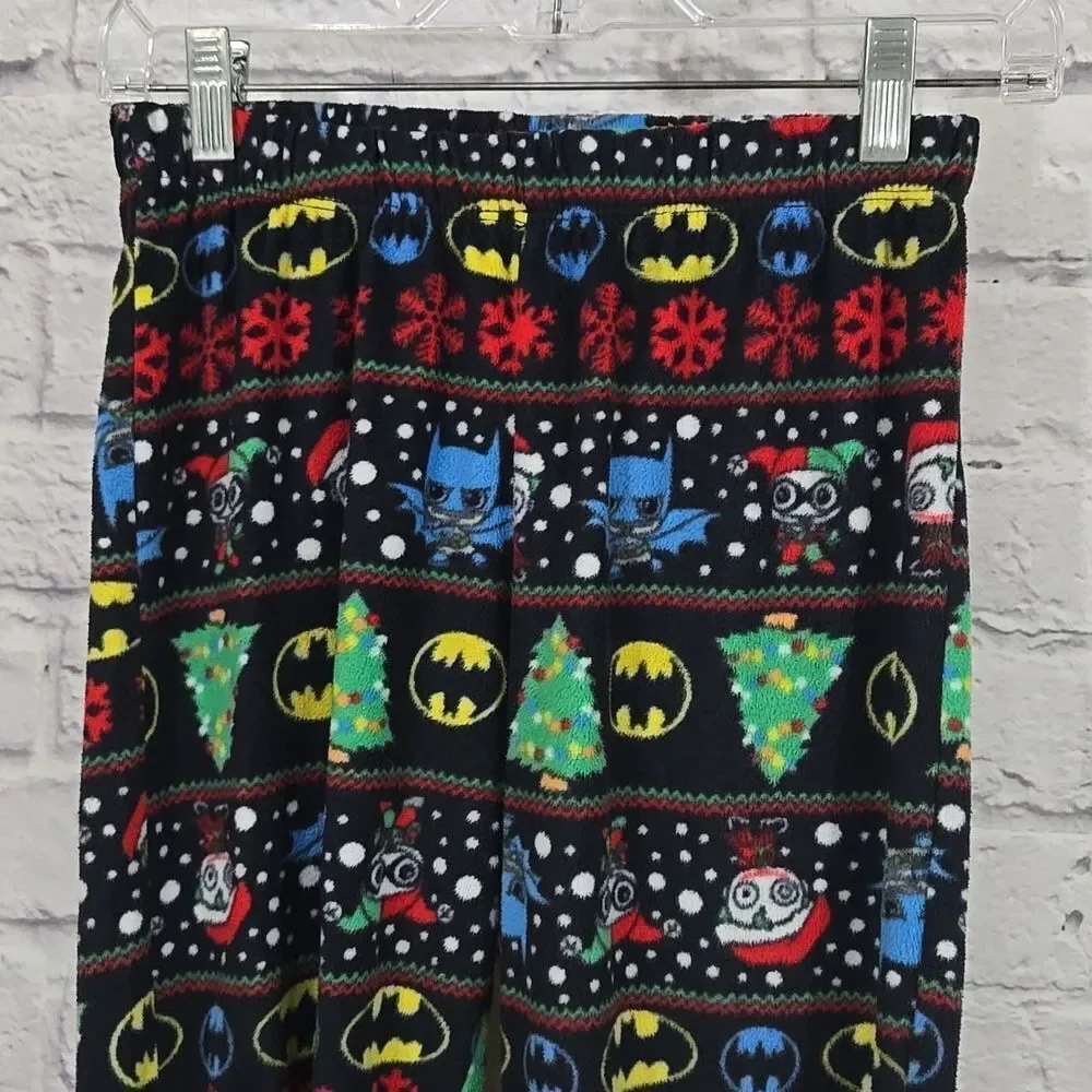 DC Comics Batman Joker Harley Quinn Christmas Fleece Pajama Pants Women XS Pjs